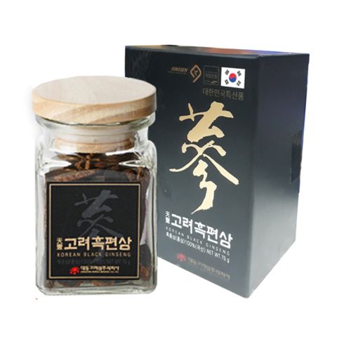 Hắc Sâm Khô Thái Lát Daedong Hàn Quốc 75g – Sâm Đen 6 Năm Tuổi, Thái Sẵn Tiện Dùng, Bồi Bổ Sức Khỏe