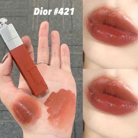Son Dior 421 Addict Lip Tattoo Natural Tea - Son môi cam đất bền màu, không vỏ, hoàn hảo cho phong cách tự nhiên.
