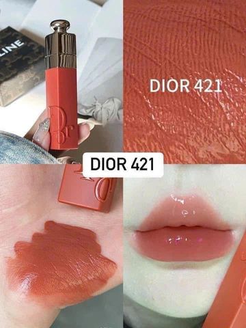 Son Dior 421 Addict Lip Tattoo Natural Tea - Son môi cam đất bền màu, không vỏ, hoàn hảo cho phong cách tự nhiên.