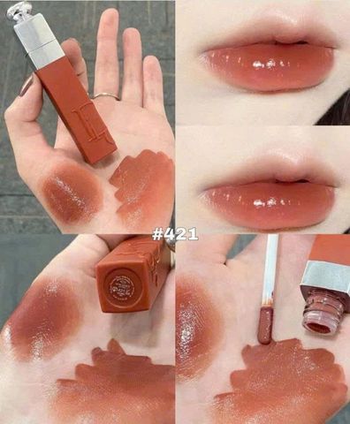 Son Dior 421 Addict Lip Tattoo Natural Tea - Son môi cam đất bền màu, không vỏ, hoàn hảo cho phong cách tự nhiên.