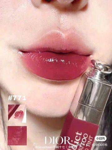 Son Dior 771 Addict Lip Tattoo ( tách set ko vỏ giấy) - Son Môi Đỏ Berry Tươi, Bám Lâu, Không Vỏ Hộp - Mỹ Phẩm Cao Cấp
