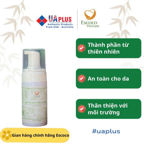 Bọt Vệ Sinh Trầu Không Escoco 100ml - Chiết Xuất Tự Nhiên Kháng Khuẩn, Khử Mùi, Giữ Ẩm, Dành Cho Vùng Kín