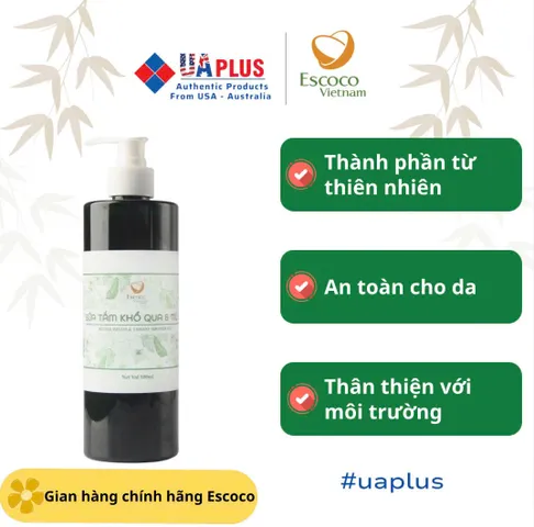 Sữa tắm khổ qua mù u Escoco 500ml - Dưỡng ẩm, ngăn ngừa vấn đề về da, phù hợp cho cả trẻ em và người lớn, hoàn toàn tự nhiên, không hóa chất độc hại.