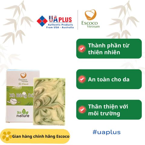Xà Bông Dừa Sả Chanh Escoco - Sản Phẩm Tự Nhiên Giúp Sạch Da, Dưỡng Ẩm, Không Chất Độc Hại - Thích Hợp Cho Da Nhạy Cảm 100g