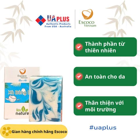 Xà Bông Dừa Bạc Hà Escoco 100g - Sữa Tắm Từ Dầu Dừa Tự Nhiên, Hương Bạc Hà Tươi Mát, Phù Hợp Với Da Nhạy Cảm