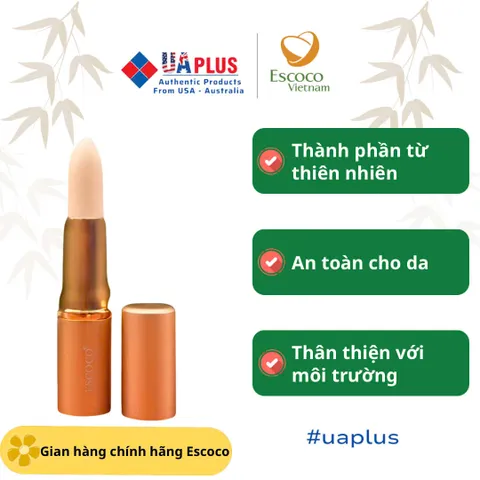 Son Dưỡng Dừa Escoco 3.8g - Dưỡng ẩm tự nhiên, không chất bảo quản, phù hợp cho da nhạy cảm, làm mềm mịn môi