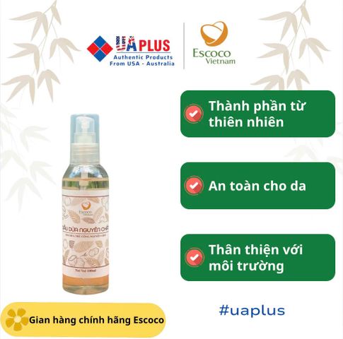 Dầu Dừa Thủ Công Escoco 100ml - Dưỡng Ẩm Da, Tóc Mềm Mượt Từ Thiên Nhiên - Sản Phẩm An Toàn, Không Hóa Chất