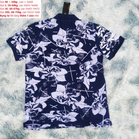 Q40 - Áo thun ngắn tay Nam Cộc Tay ( Họa tiết phối hoa ) màu XANH THAN vải cá sấu co giãn 4 chiều, chất đẹp