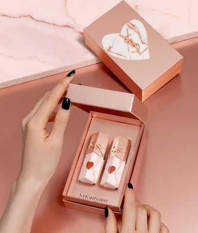 Set 2 Son YSL limited (vân đá - màu 610+442)