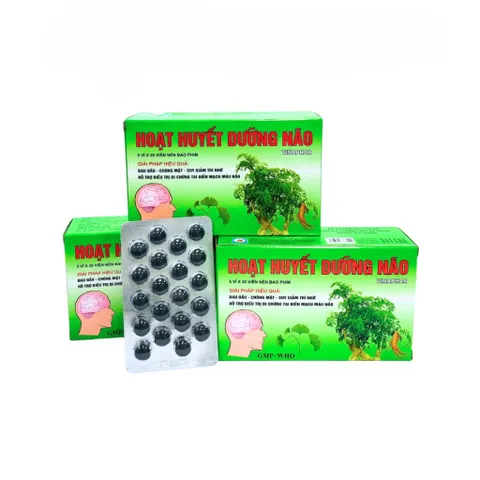 Viên Uống Hoạt Huyết Dưỡng Não Vinaphar Hỗ Trợ Giảm Chóng Mặt, Tăng Cường Trí Nhớ - Hộp 100 viên