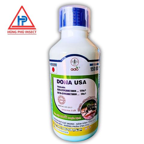 DONA USA150SC 1 LÍT Đặc trị muỗi truyền bệnh sốt xuất huyết, sốt rét, Zika và các loại côn trùng ruồi,gián,kiến,bọ chét