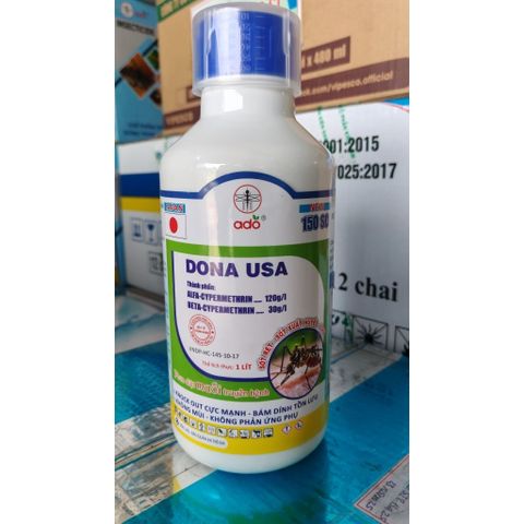 DONA USA150SC 1 LÍT Đặc trị muỗi truyền bệnh sốt xuất huyết, sốt rét, Zika và các loại côn trùng ruồi,gián,kiến,bọ chét