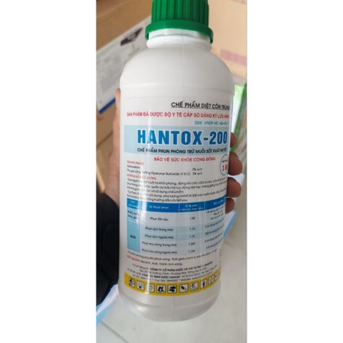HANTOX 200 1LÍT DIỆT MUỖI, RUỒI, MUỖI, KIẾN, GIÁN, BỌ CHÉT VÀ LOẠI CÔN TRÙNG, Trong Chăn Nuôi Và Trang Trại Cấp Phép