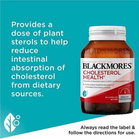Viên Uống Giảm Mỡ Máu Blackmores Cholesterol Health 60 Viên - Hỗ Trợ Tim Mạch, Kiểm Soát Cholesterol Hiệu Quả 625495