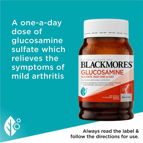 Viên uống hỗ trợ xương khớp Blackmores Glucosamine Sulfate 1500mg - Giảm thoái hóa, hỗ trợ tái tạo sụn khớp, 180 viên 625563
