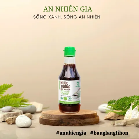 [Size mini 60ml] Nước tương mật hoa dừa Organic Sokfarm dòng ít muối (nắp xanh)