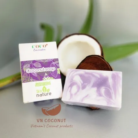 Xà bông Dừa Hương Hoa Oải Hương (Lavender) - Xà phòng thiên nhiên Handmade Soap