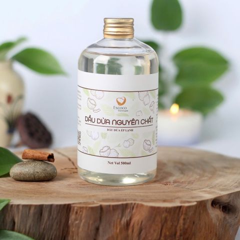 Dầu dừa ép lạnh Escoco 500ml (có nhiều mùi dầu, anh chị cần dầu dừa ít mùi xin mời đặt dầu dừa tách lạnh ly tâm)