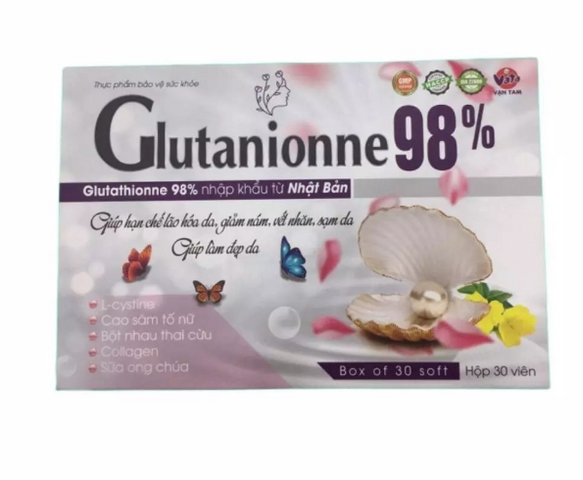 Viên uống làm đẹp da, giảm nếp nhăn Glutanionne 98%