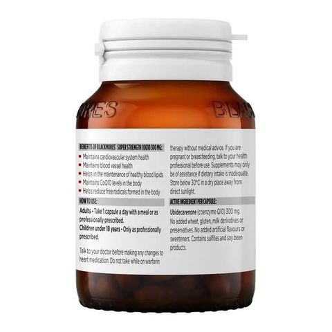 Viên Uống Hỗ Trợ Tim Mạch Blackmores CoQ10 Super Strength 300mg - Tăng Cường Sức Khỏe Tim Mạch, Hỗ Trợ Lão Hóa, 30 Viên 625855