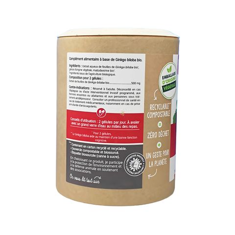 Bổ não Ginkgo Biloba Hữu Cơ Nat&Form 500mg (200 viên)