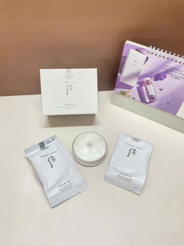 Set Phấn Nước Dưỡng Trắng Whoo Radiant White Moisture Cushion 1+2