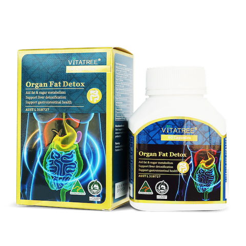 Viên uống thải mỡ nội tạng Vitatree Organ Fat Detox 60 viên - Giải độc gan, hỗ trợ giảm mỡ máu nhập khẩu chính ngạch từ Úc