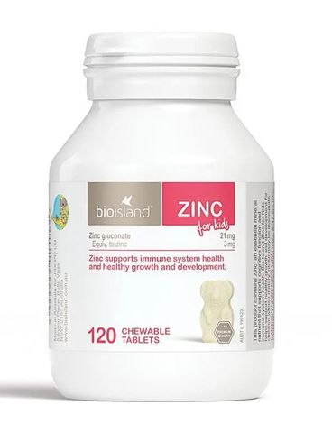 Bio Island ZINC - Viên Kẹo Bổ Sung Kẽm Cho Bé (120 Viên) Hỗ Trợ Miễn Dịch, Tăng Trưởng Chiều Cao, Cải Thiện Vị Giác