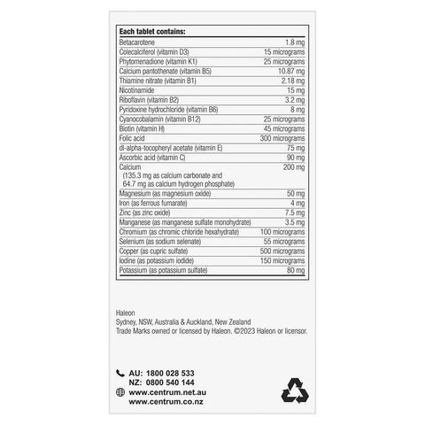 Viên Uống Vitamin Tổng Hợp Centrum For Adults 100 Viên - Bổ Sung Dinh Dưỡng, Tăng Cường Sức Khỏe và Hỗ Trợ Hệ Miễn Dịch 626038