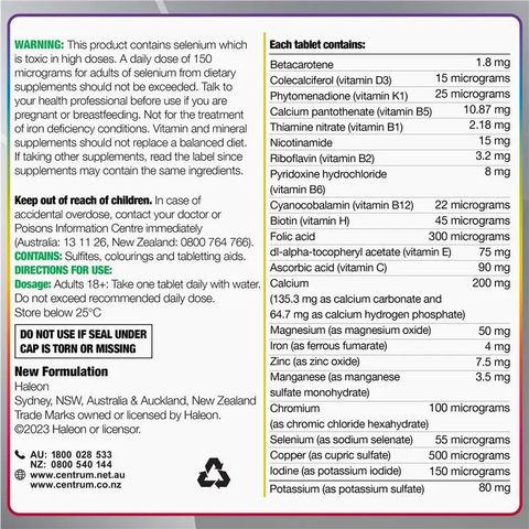 Viên Uống Vitamin Tổng Hợp Centrum For Adults 100 Viên - Bổ Sung Dinh Dưỡng, Tăng Cường Sức Khỏe và Hỗ Trợ Hệ Miễn Dịch 626038