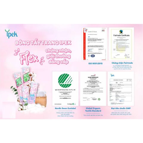 [Tặng mặt nạ] Combo 10 bông tẩy trang Ipek cotton mềm mịn xơ bông tự nhiên 150 miếng/gói (hoặc 130 miếng)