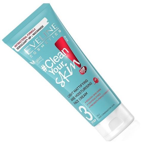 Gel rửa mặt Eveline Clean Your Skin 200ML 3in1 ngừa mụn sạch sâu giảm bã nhờn và cấp ẩm cho làn da mụn