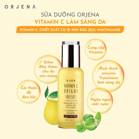 Sữa dưỡng Orjena Vitamin C dung tích 100ML giúp làm sáng da, đều màu da, mờ thâm nám, Cấp ẩm sâu cho làn da mịn màng
