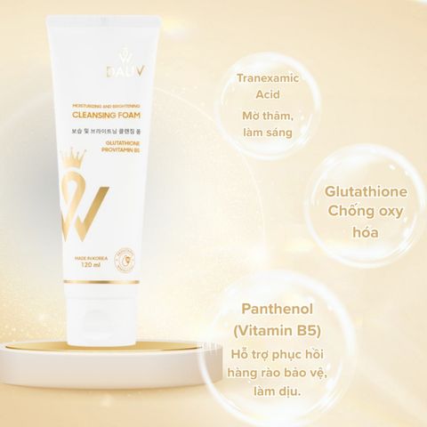 Sữa rửa mặt Daliv dưỡng ẩm, làm sáng da thành phần B5 lành tính 120ML