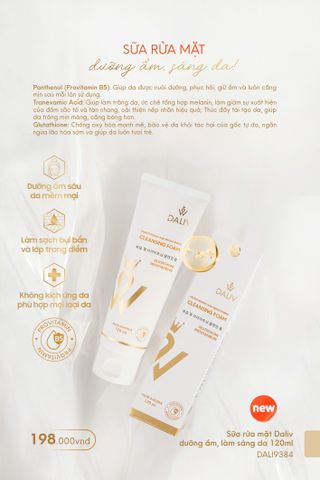 Sữa rửa mặt Daliv dưỡng ẩm, làm sáng da thành phần B5 lành tính 120ML