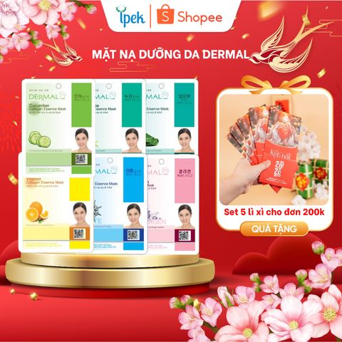 [Mua 10 tặng 5] Mặt nạ Dermal dưỡng da thành phần thiên nhiên 23g mềm mịn săn chắc da - Quà tặng