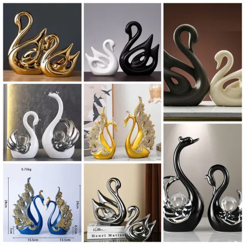 Tượng đôi thiên nga uyên ương trang trí decor nhà cửa, quà tặng đám cưới, quà tân gia