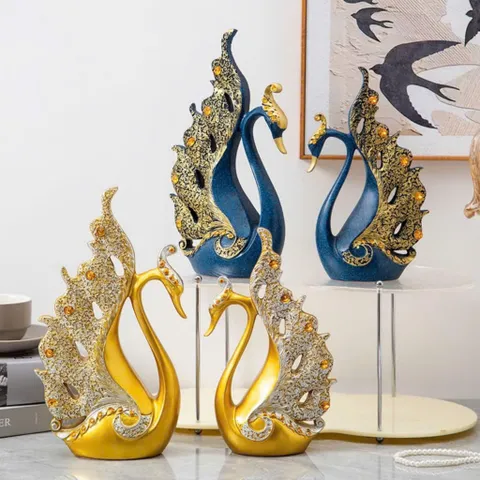 Tượng đôi thiên nga uyên ương trang trí decor nhà cửa, quà tặng đám cưới, quà tân gia