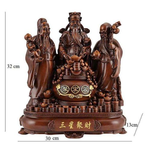 (Size 32 cm) Tượng trang trí nhà cửa tam đa Phúc Lộc Thọ, quà tặng tân gia cao cấp, vật phẩm phong thủy