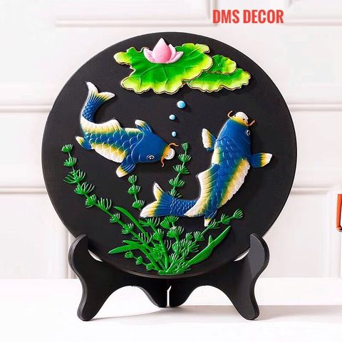 Tranh đĩa phong thủy than hoạt tính, Vật phẩm trang trí, Quà tặng lưu niệm