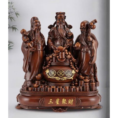(Size 32 cm) Tượng trang trí nhà cửa tam đa Phúc Lộc Thọ, quà tặng tân gia cao cấp, vật phẩm phong thủy