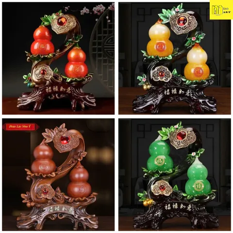 Tượng hồ lô đôi trang trí nhà cửa phòng khách, tủ kệ, quà tặng tân gia cao cấp