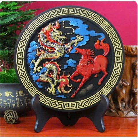 Tranh đĩa phong thủy than hoạt tính, Vật phẩm trang trí, Quà tặng lưu niệm