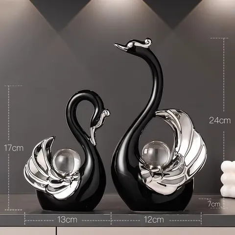 Tượng đôi thiên nga uyên ương trang trí decor nhà cửa, quà tặng đám cưới, quà tân gia