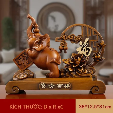 Tượng VOI PHÚ QUÝ CÁT TƯỜNG, tượng trang trí decor nhà cửa cao cấp