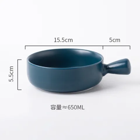 Bát sứ decor, bát có tay cầm hình chảo, bát ăn cơm, bát ăn mỳ màu sắc