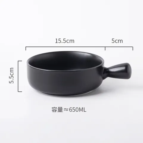 Bát sứ decor, bát có tay cầm hình chảo, bát ăn cơm, bát ăn mỳ màu sắc