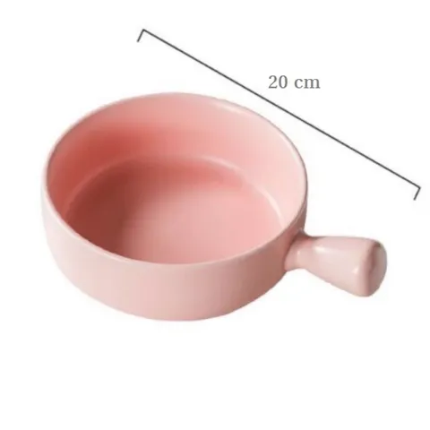 Bát sứ decor, bát có tay cầm hình chảo, bát ăn cơm, bát ăn mỳ màu sắc