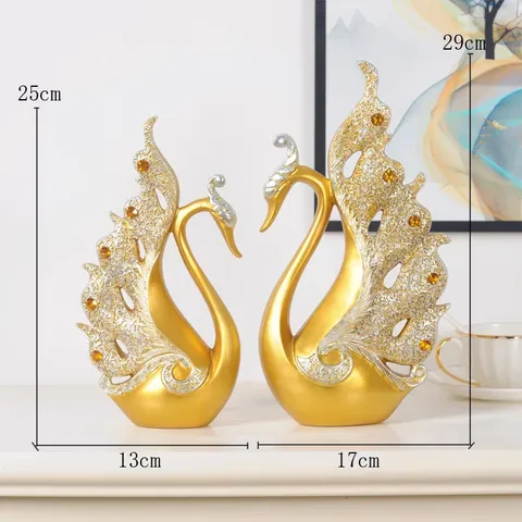 Tượng trang trí, tượng decor, mô hình trang trí phòng khách kệ tủ màu vàng các loại
