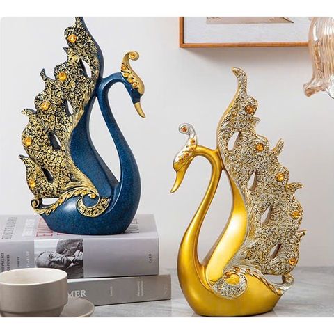 (Hàng đẹp, nước sơn bóng) Tượng đôi thiên nga trang trí phòng ngủ, phòng khách, quà tặng tân gia, quà tặng đám cưới